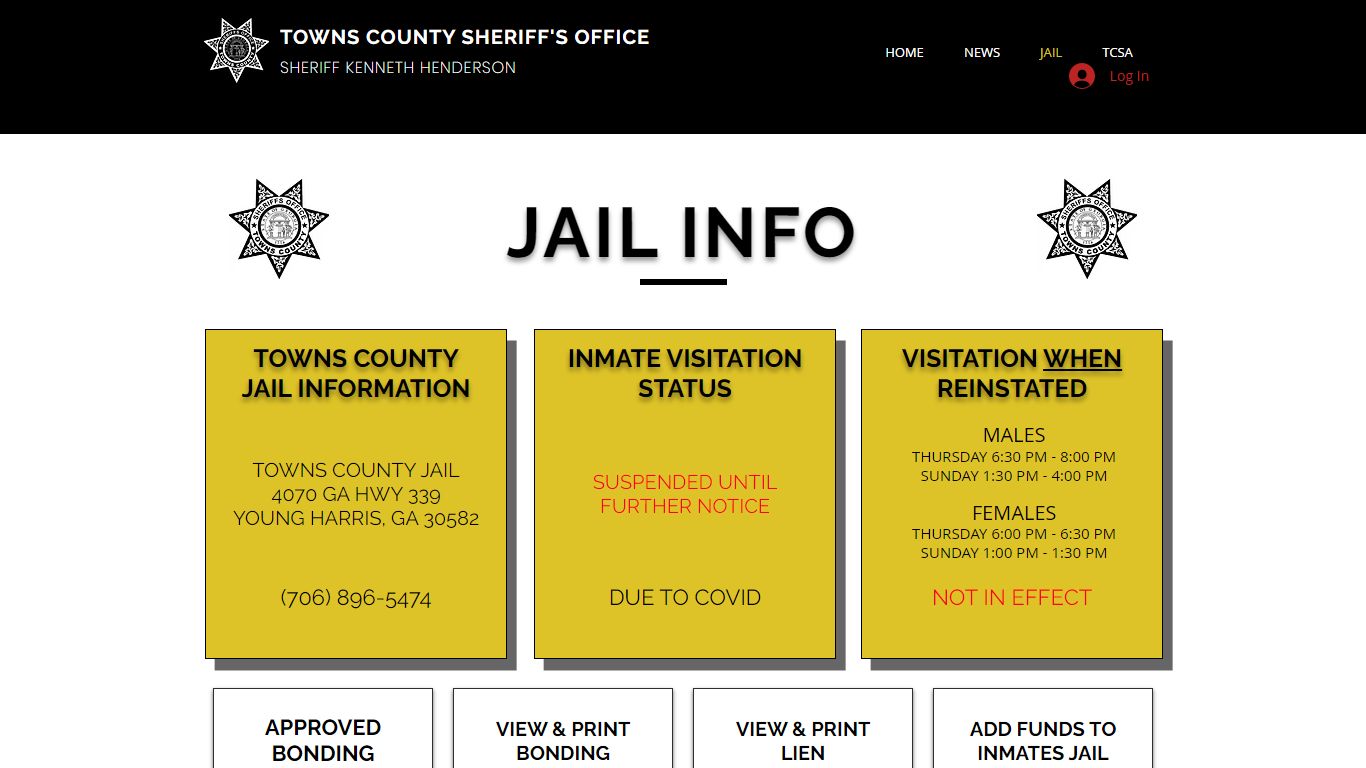 Jail | Towns County Sheriff's Office | United States